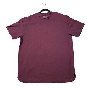 BYLT Premium Basics The Overlay Tee Maroon Burgundy Short Sleeve XXL Mens TShirt